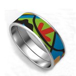 316L Stainless Steel Colorful Enamel Minimalist Bangles Wholesale