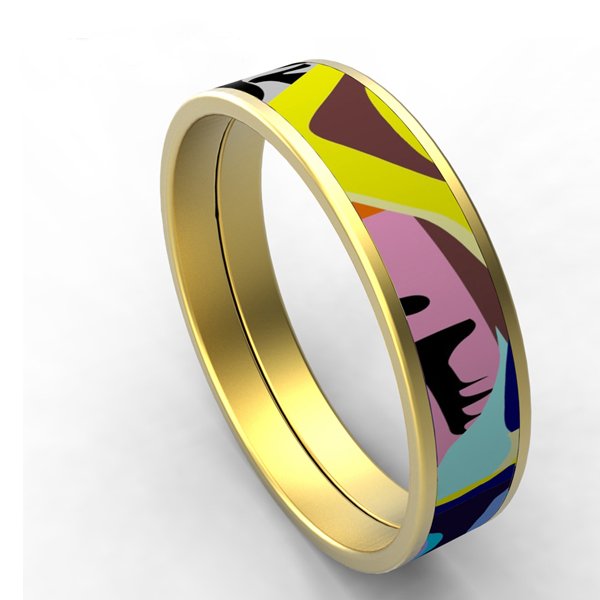316L Stainless Steel Colorful Enamel Minimalist Bangles Wholesale