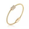 Wholesale 316L Stainless Steel Twisted Wire Cable Flexible Open Cuff Bangle