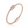 Wholesale 316L Stainless Steel Twisted Wire Cable Flexible Open Cuff Bangle