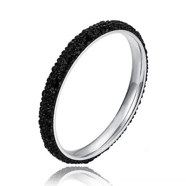 Wholesale Classic 316L Stainless Steel Full Pave CZ Eternity Bangle