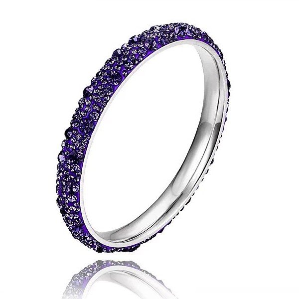 Wholesale Classic 316L Stainless Steel Full Pave CZ Eternity Bangle