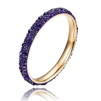 Wholesale Classic 316L Stainless Steel Full Pave CZ Eternity Bangle