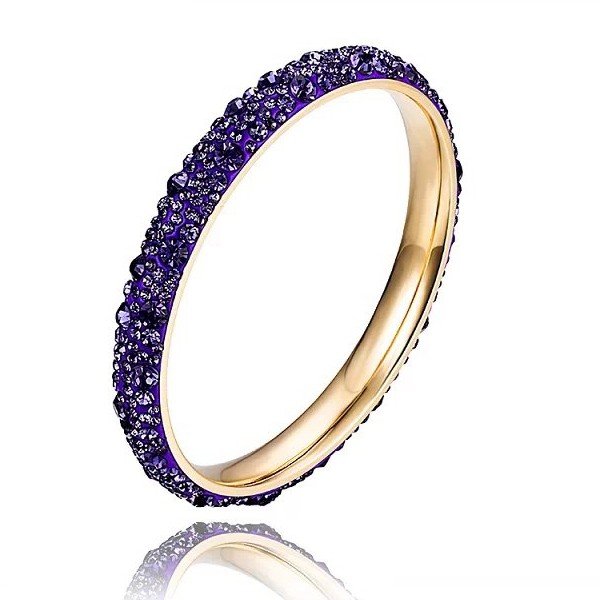 Wholesale Classic 316L Stainless Steel Full Pave CZ Eternity Bangle
