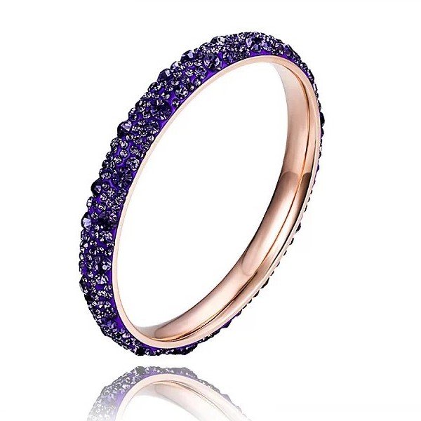 Wholesale Classic 316L Stainless Steel Full Pave CZ Eternity Bangle
