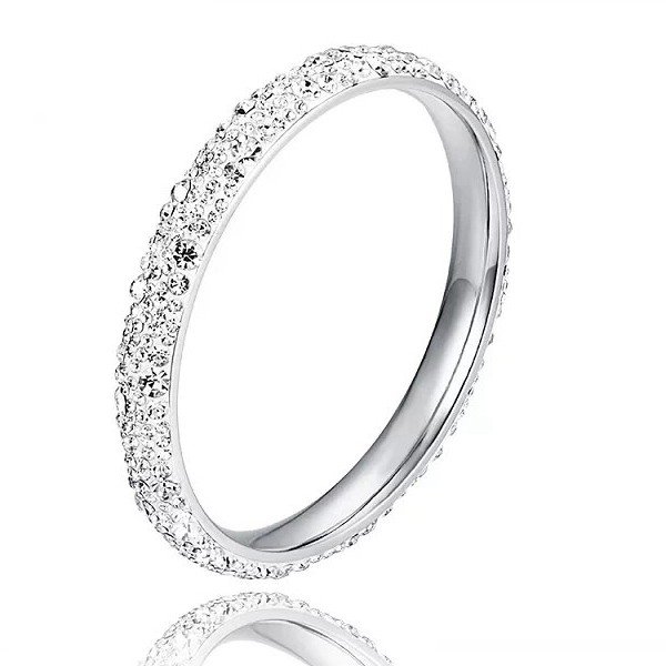 Wholesale Classic 316L Stainless Steel Full Pave CZ Eternity Bangle