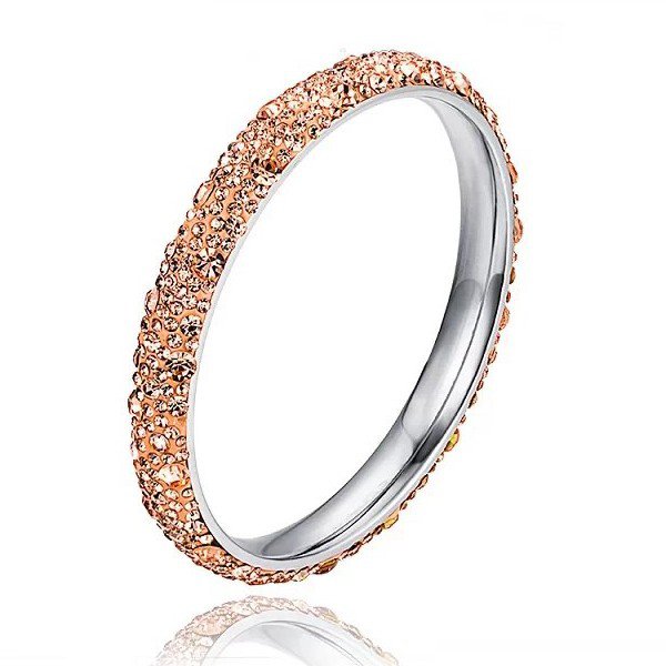 Wholesale Classic 316L Stainless Steel Full Pave CZ Eternity Bangle