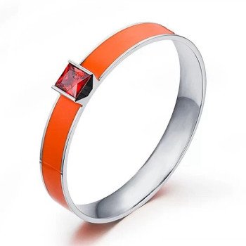 Wholesale 316L Stainless Steel Hinged Clasp Birthstone Bangle Bracelet
