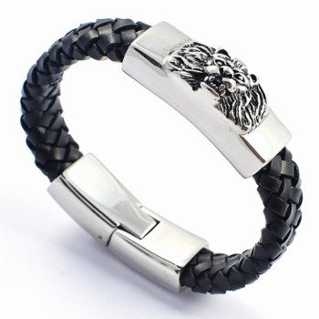 Wholesale 316L Stainless Steel Leather ID Bangle for Custom Engraving