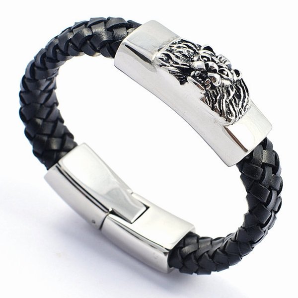 Wholesale 316L Stainless Steel Leather ID Bangle for Custom Engraving