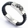 Wholesale 316L Stainless Steel Leather ID Bangle for Custom Engraving