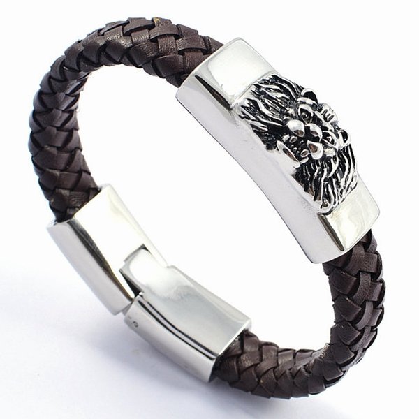 Wholesale 316L Stainless Steel Leather ID Bangle for Custom Engraving