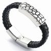 Wholesale 316L Stainless Steel Leather ID Bangle for Custom Engraving