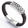 Wholesale 316L Stainless Steel Leather ID Bangle for Custom Engraving