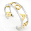 Wholesale 316L Stainless Steel Engraved Open Cuff Bangle