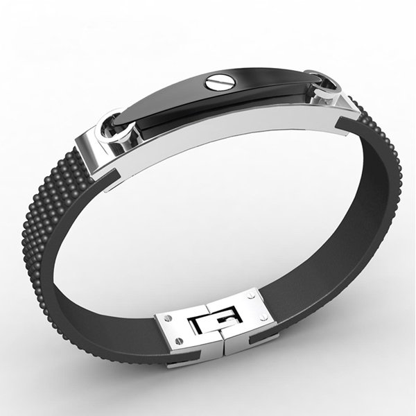 Wholesale 316L Stainless Steel Silicone ID Bracelet for Custom Engraving