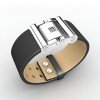 Wholesale Stainless Steel Genuine Leather Minimalist Bracelet Bangle