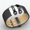 Wholesale Stainless Steel Genuine Leather Minimalist Bracelet Bangle