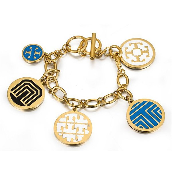 Wholesale Layered 316L Stainless Steel Pendant Charm Bracelet Set