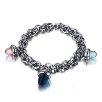 Wholesale Layered 316L Stainless Steel Pendant Charm Bracelet Set