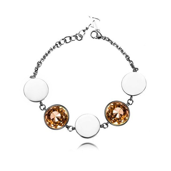 Wholesale 316L Stainless Steel Birthstone Crystal Bracelet