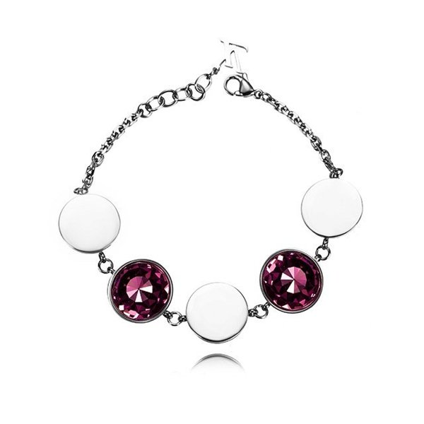 Wholesale 316L Stainless Steel Birthstone Crystal Bracelet