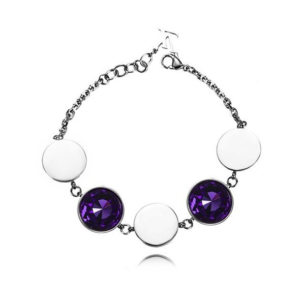 Wholesale 316L Stainless Steel Birthstone Crystal Bracelet