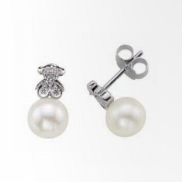 Wholesale 316L Stainless Steel Natural Freshwater Pearl Earrings