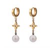 Wholesale 316L Stainless Steel Natural Freshwater Pearl Earrings