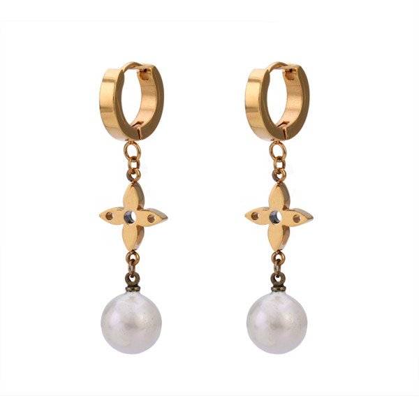 Wholesale 316L Stainless Steel Natural Freshwater Pearl Earrings
