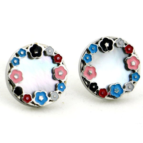 Wholesale 316L Stainless Steel Colorful Enamel Stud Earrings