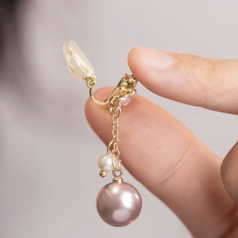 Elegant Brass Color Enamel Pearl Stud Earrings For Women Daily Wear