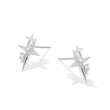 Wholesale Brass Four Pointed Star Minimalist Stud Earrings For Women