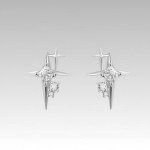 Wholesale Brass Four Pointed Star Minimalist Stud Earrings For Women