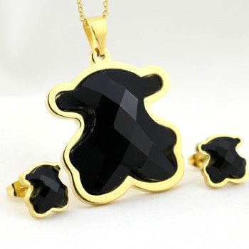 Wholesale 316L Stainless Steel Bear Jewelry Set For Women