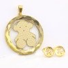 Faceted Ursine Crystal Pendant & Stud Hardware Set