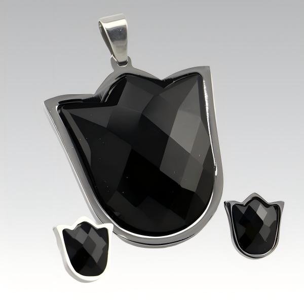 316L Stainless Steel Cute Funny Pendant and Earrings Jewelry Set for Women