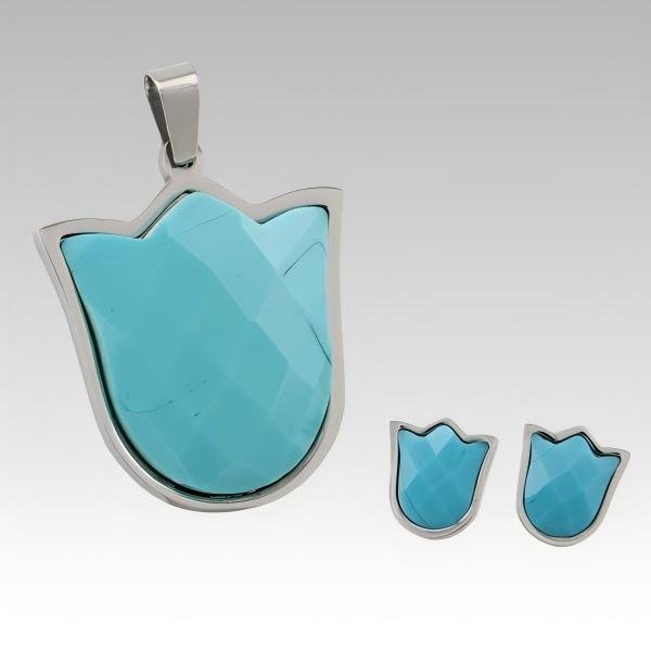 316L Stainless Steel Cute Funny Pendant and Earrings Jewelry Set for Women