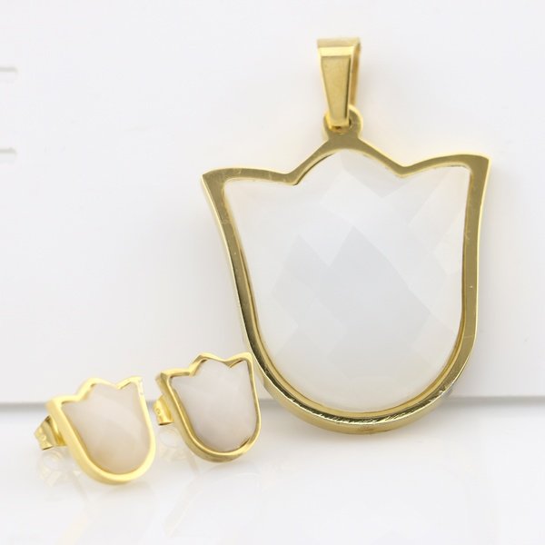 316L Stainless Steel Cute Funny Pendant and Earrings Jewelry Set for Women