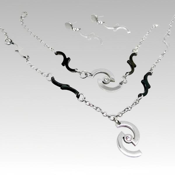 316L Stainless Steel Necklace and Earrings Jewelry Set for Women