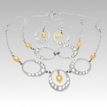 316L Stainless Steel Necklace and Earrings Jewelry Set for Women