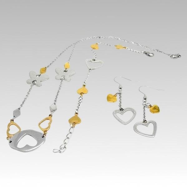 316L Stainless Steel Necklace and Earrings Jewelry Set for Women