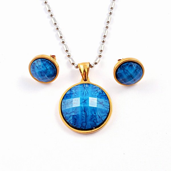 Wholesale 316L Stainless Steel Jewelry Sets With Colorful Stones For Women
