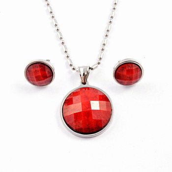 Wholesale 316L Stainless Steel Jewelry Sets With Colorful Stones For Women