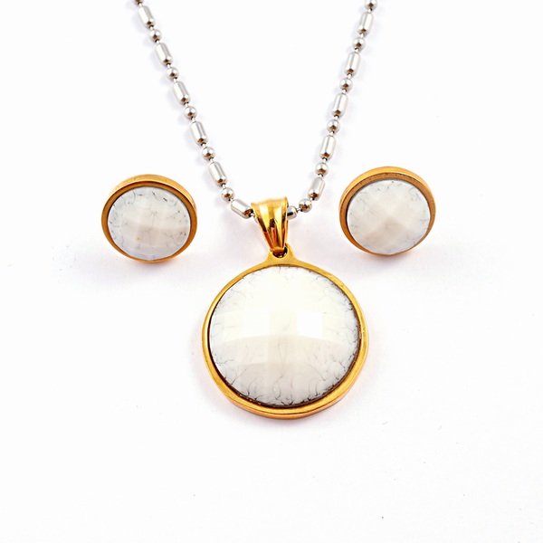 Wholesale 316L Stainless Steel Jewelry Sets With Colorful Stones For Women