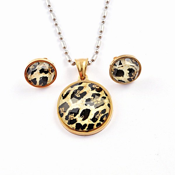 Wholesale 316L Stainless Steel Jewelry Sets With Colorful Stones For Women