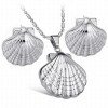316L Stainless Steel Hollow Design Pendant and Earrings Jewelry Set for Women