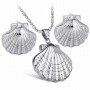 316L Stainless Steel Hollow Design Pendant and Earrings Jewelry Set for Women
