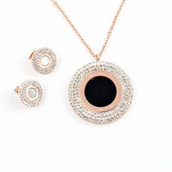 316L Stainless Steel Pendant and Earrings Jewelry Set for Women