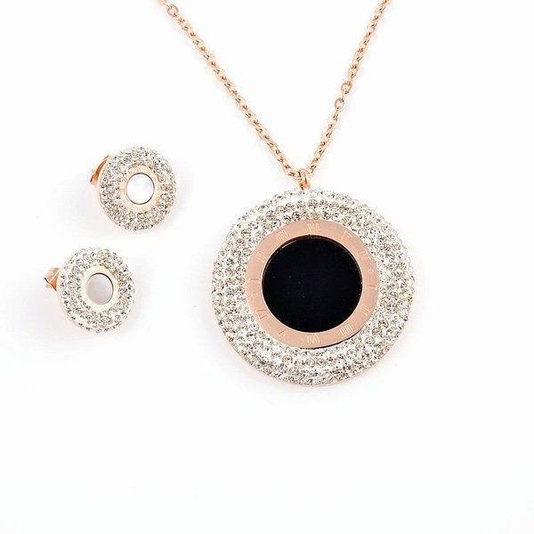 316L Stainless Steel Pendant and Earrings Jewelry Set for Women